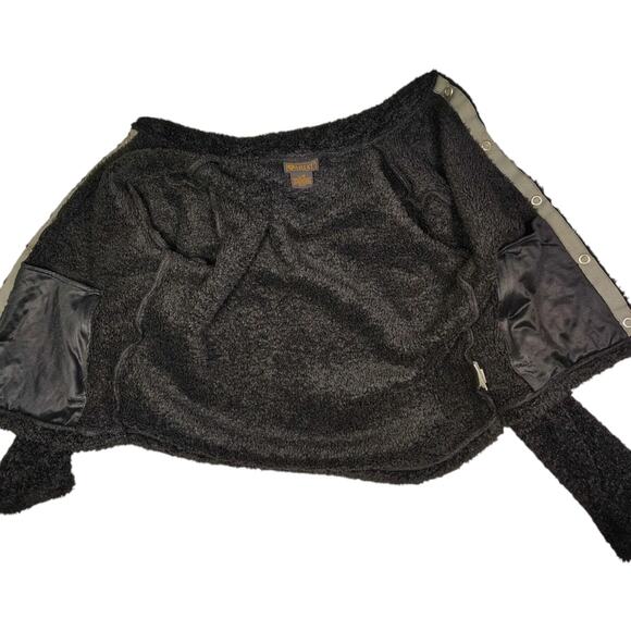 Ariat Fleece Snap Jacket Black Sherpa Teddy Women's Large Cowgirl Western Ranch - Picture 4 of 9
